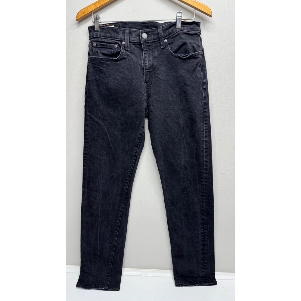 Levis 502 Regular Taper Jeans Mens 31x32 Black Water Less Denim Tapered Leg